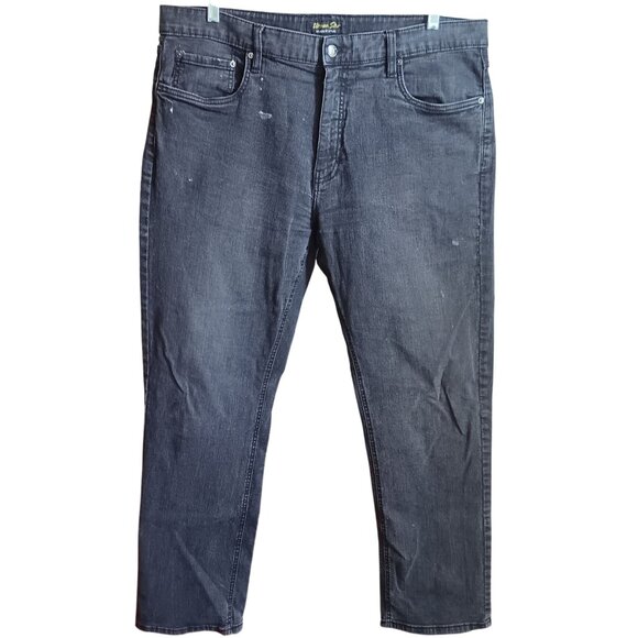 Y2K Vtg Mens Urban Star Distressed Charcoal Gray Denim Stretch Jeans 38x32 - Picture 2 of 7